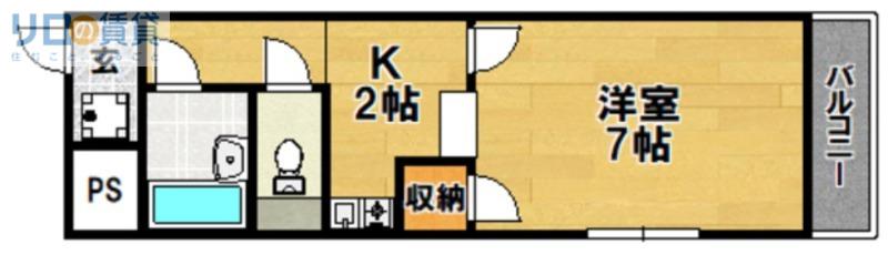 ALEX23(1K/1階)の間取り写真