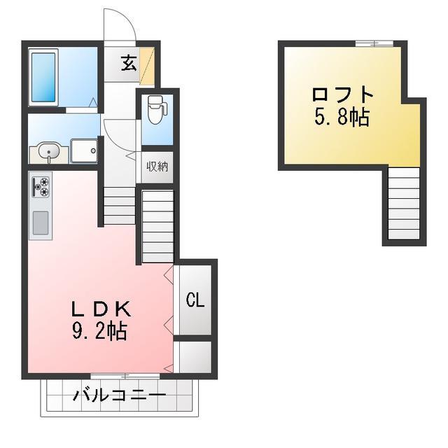 LASTING ROSE東日野(ワンルーム/1階)の間取り写真