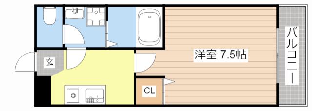 レイクランドステージ弥高(1K/2階)の間取り写真