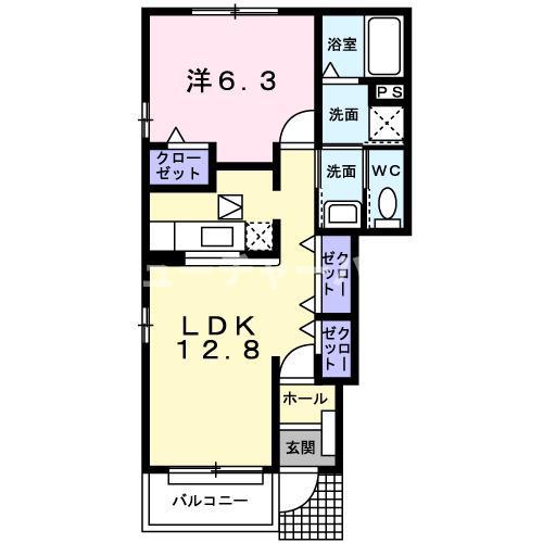 フェイバーレジデンスI(1LDK/1階)の間取り写真