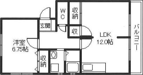 エクレールM(1LDK/1階)の間取り写真