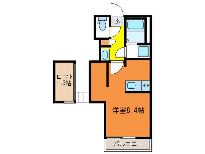 アトランティス東大宮(ワンルーム/2階)の間取り写真