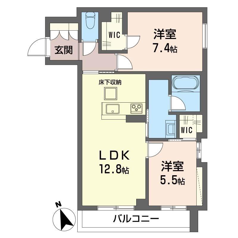 メゾンセキバ(2LDK/1階)の間取り写真