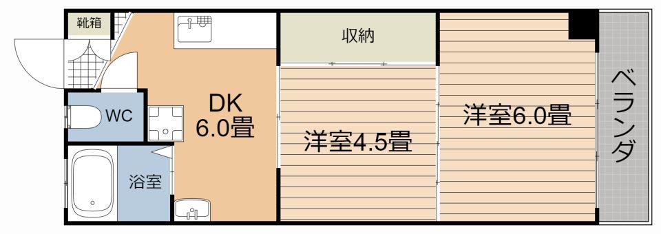 水溜ビル(2DK/3階)の間取り写真