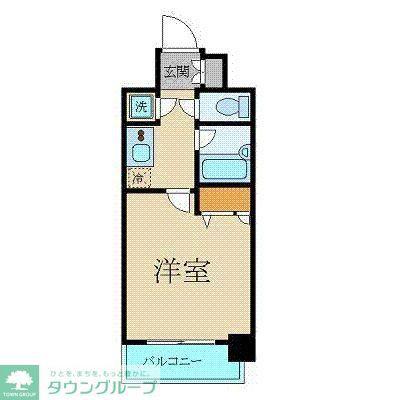 L-FLAT高輪台(1K/4階)の間取り写真