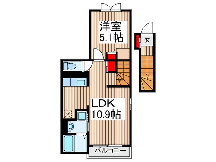アビターレ(1LDK/2階)の間取り写真