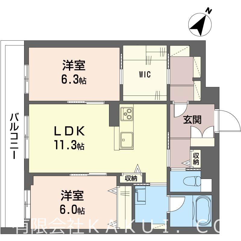 ジェンティーレ(2LDK/2階)の間取り写真