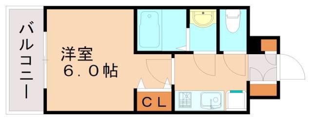 エステムプラザ博多駅南(1K/6階)の間取り写真