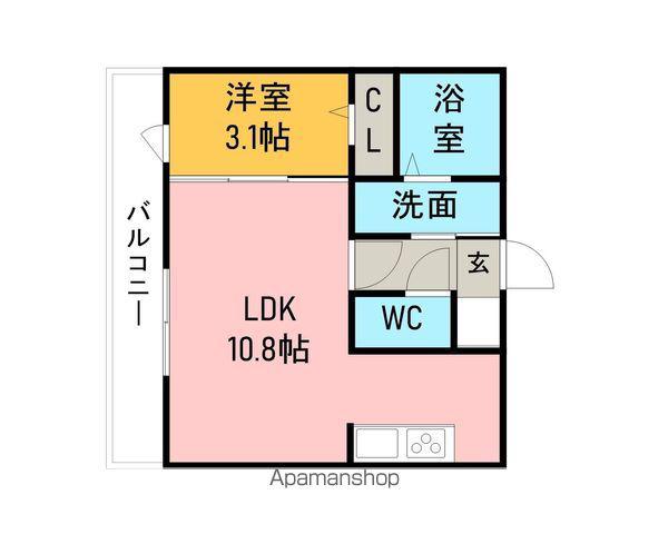 DーROOM富士松(1LDK/2階)の間取り写真