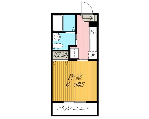 ヒューマンパレス南流山ⅤB棟(1K/2階)の間取り写真