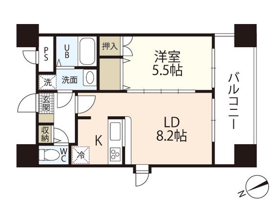 JGRACE 河原町(1LDK/2階)の間取り写真