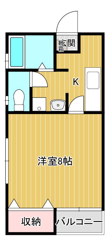 メディオ・カーサ(1K/3階)の間取り写真