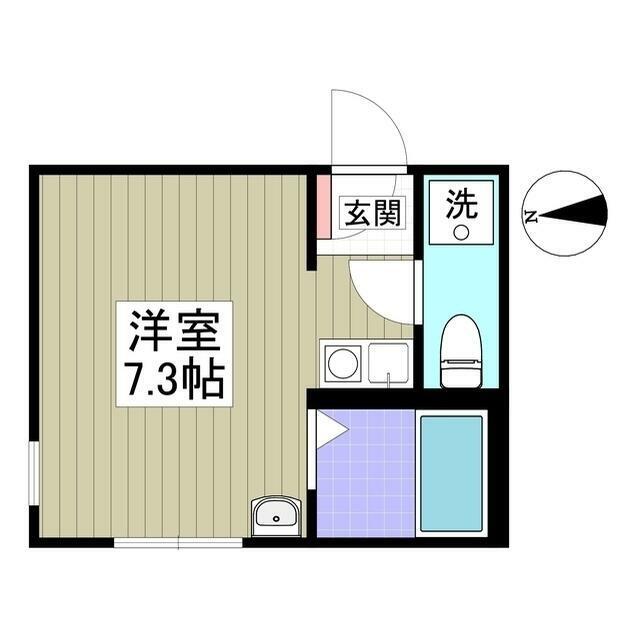 ハイドパーク本厚木(ワンルーム/2階)の間取り写真