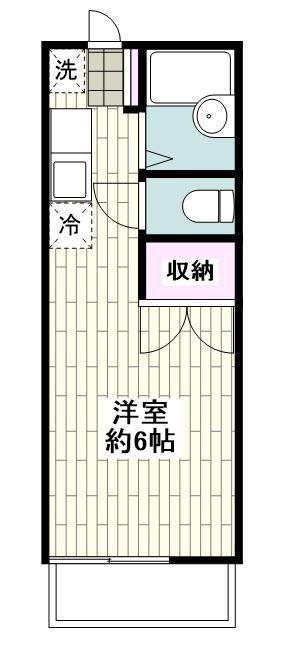 スカイ平塚(ワンルーム/2階)の間取り写真