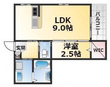 ハイムルーエ(1LDK/1階)の間取り写真