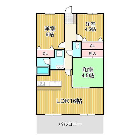 グローリアスヒルズ日進(3LDK/8階)の間取り写真