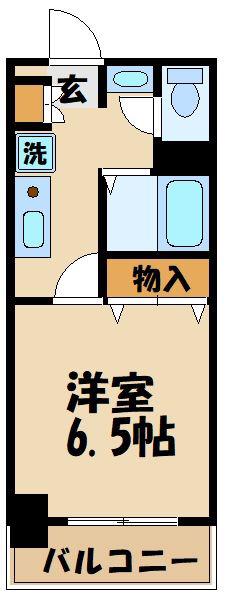 ガーデンサワ(1K/4階)の間取り写真