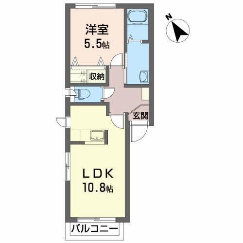 サニーコート(1LDK/2階)の間取り写真