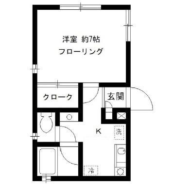 いずみハイツ(1K/1階)の間取り写真