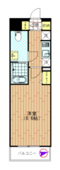 アリーチェ練馬北町(1K/2階)の間取り写真