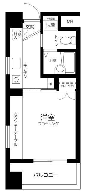 バージュアル武蔵小杉(1K/2階)の間取り写真