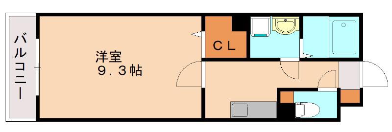 エスペランサ(1K/1階)の間取り写真
