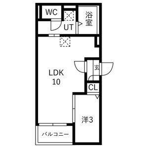 JACK NISHIKANANOIII(1LDK/1階)の間取り写真