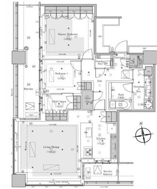WORLD TOWER RESIDENCE ワールドタワーレジデンス(2SLDK/30階)の間取り写真