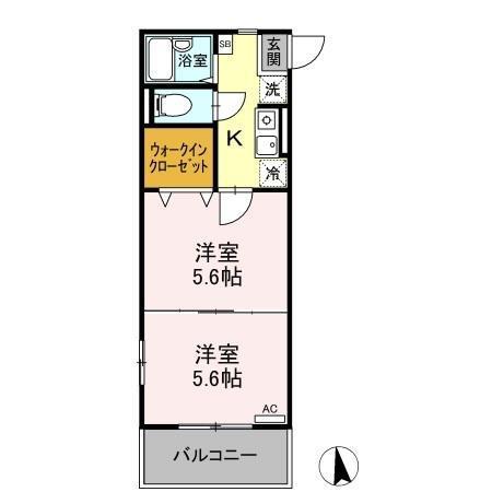 アトラス7(2K/3階)の間取り写真