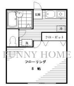 ウエストメゾン(1K/2階)の間取り写真