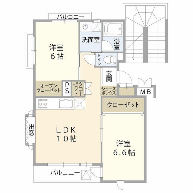 グランヴィル新座レジデンス(2LDK/3階)の間取り写真