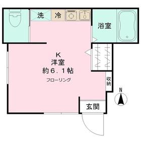 SOPHIAS北沢(ワンルーム/1階)の間取り写真