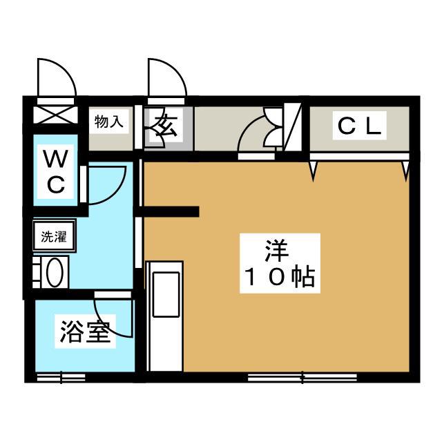 コーポミヤビA(ワンルーム/2階)の間取り写真