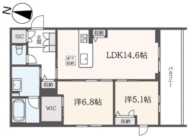 アン ポワリエ(2LDK/1階)の間取り写真