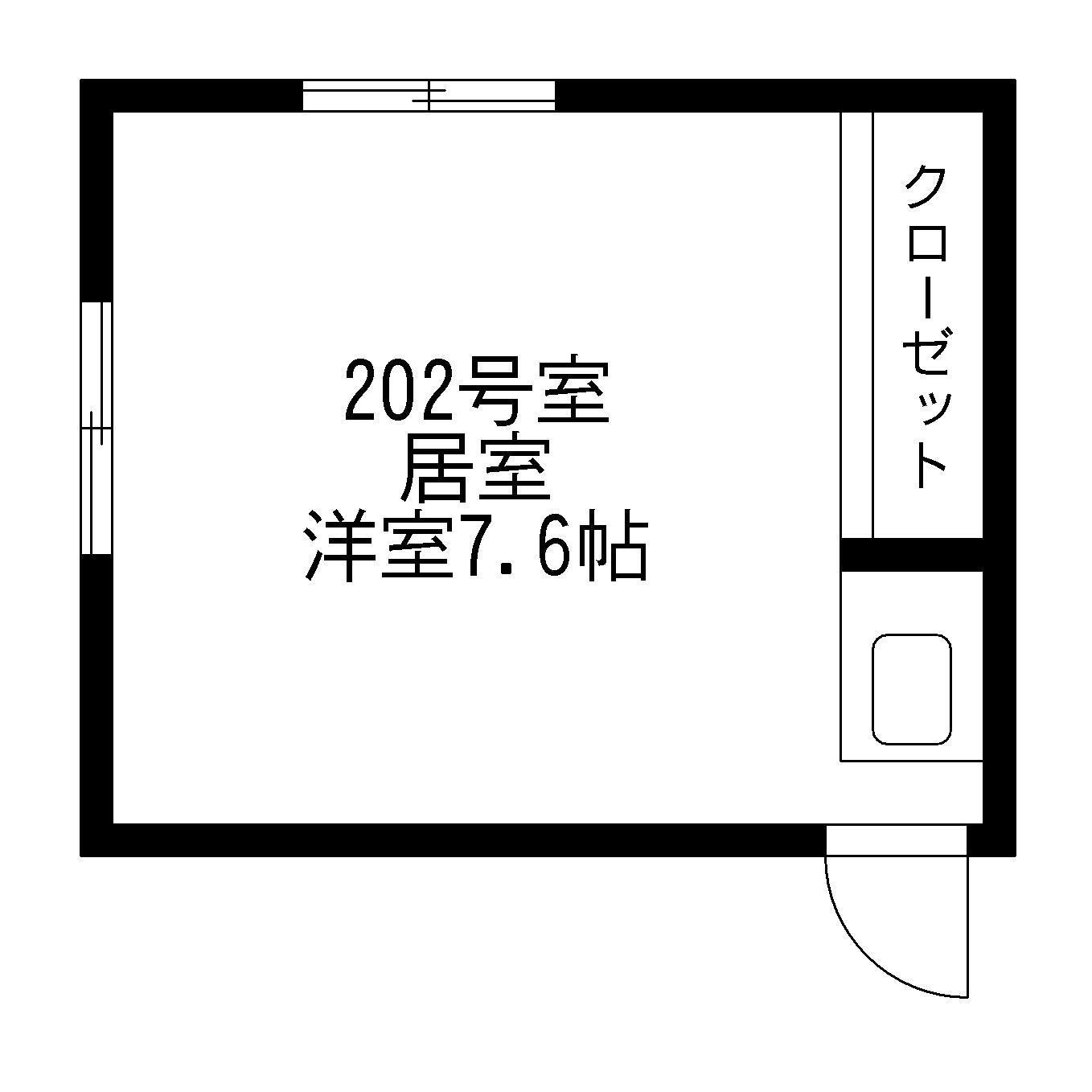 竹友ビル(ワンルーム/2階)の間取り写真