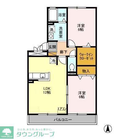 サンモール六実(2LDK/3階)の間取り写真