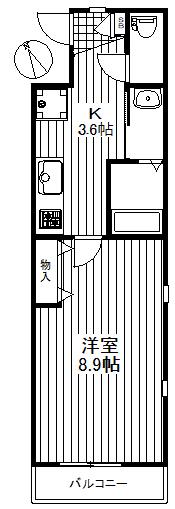 AZURE三宿(1K/2階)の間取り写真