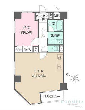 ダイヤハイツ自由が丘(1LDK/4階)の間取り写真