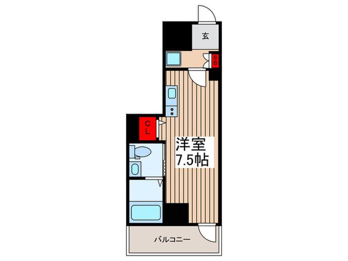 GENOVIA南鳩ヶ谷(ワンルーム/2階)の間取り写真