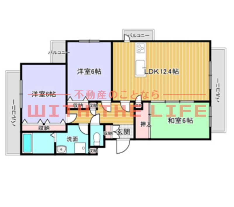 ルミエール合川(3LDK/2階)の間取り写真