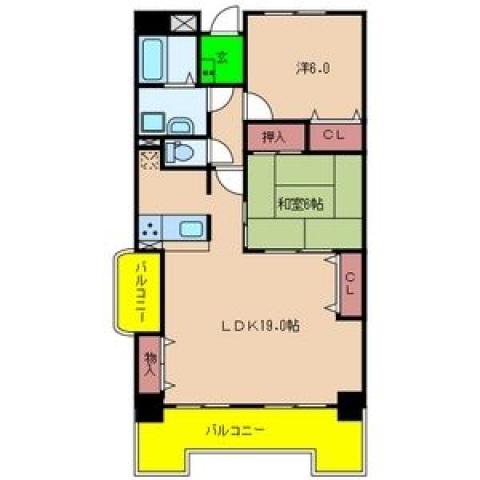 サンダモン北勘(3LDK/6階)の間取り写真