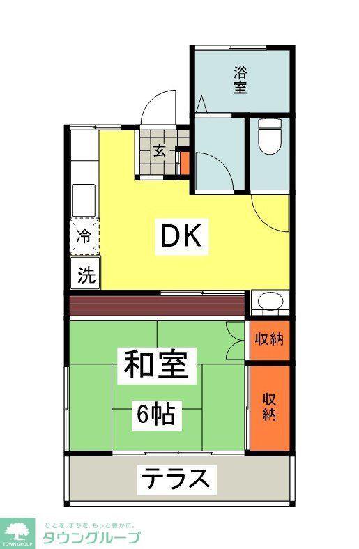 雅ハイツ(1DK/1階)の間取り写真