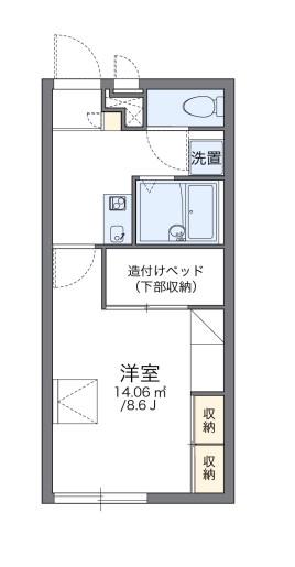 レオパレス琴の浦(1K/1階)の間取り写真