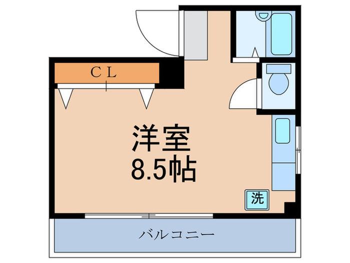 WOODY千舟(ワンルーム/4階)の間取り写真