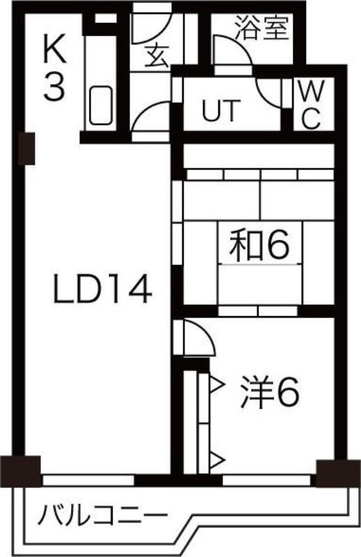 平岸パークマンション(2LDK/3階)の間取り写真