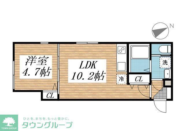 CREAL高田馬場III(1LDK/1階)の間取り写真
