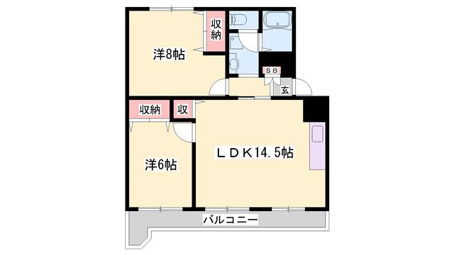 カサグランデ藤江(3DK/1階)の間取り写真
