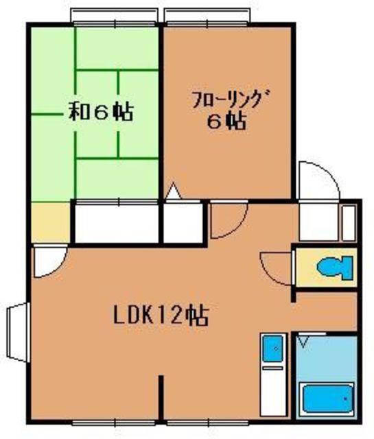 リバーサイドイトウII(2LDK/1階)の間取り写真
