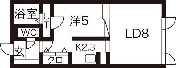 ポーザタウン当別NO-5(1LDK/3階)の間取り写真