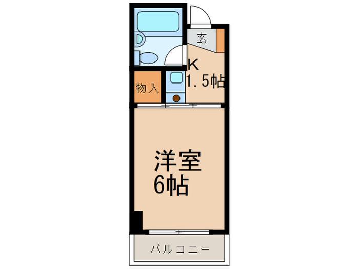 5TH HIGHTS KAGAWA(1K/2階)の間取り写真